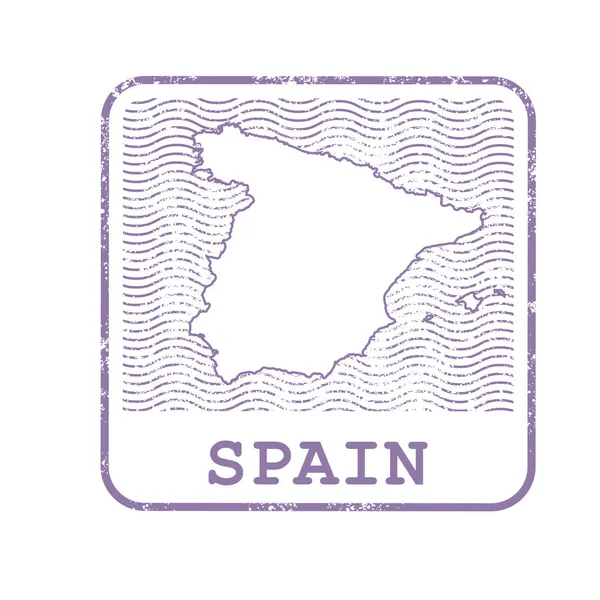 Carimbo com contorno de mapa de Espanha - contorno de Espanha — Vetor de Stock