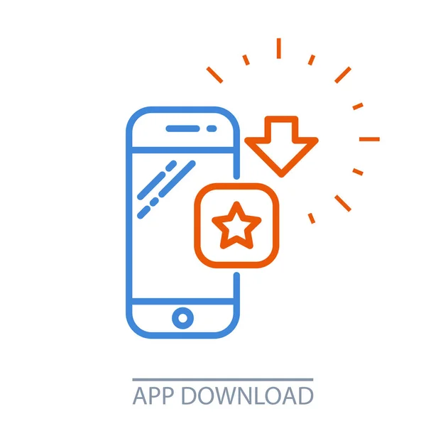 Stáhnout aplikace pro mobilní telefony - Mobilní aplikace nákupní ikona — Stockový vektor