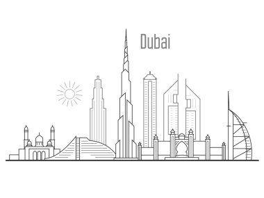 Dubai şehir manzarası - kuleleri ve liner arpacık yerlerinden cityscape