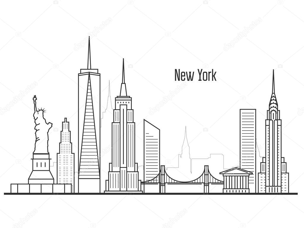 New York city skyline - Manhatten cityscape, towers and landmark