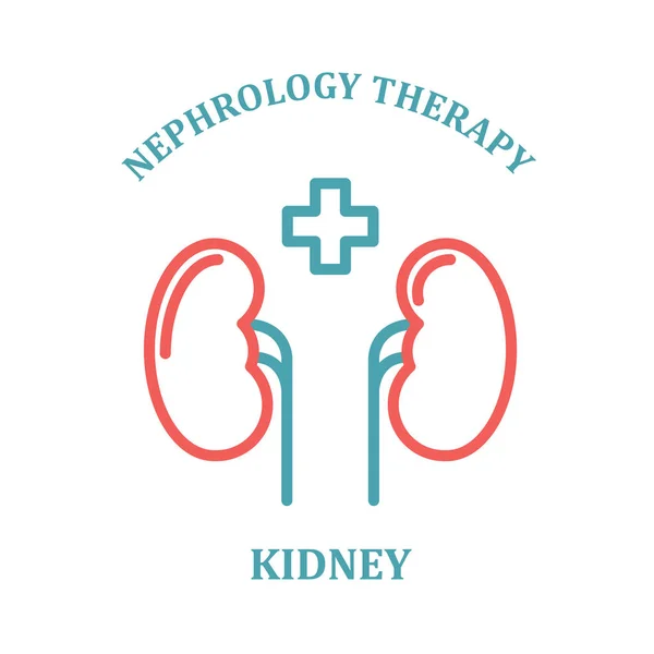 Icône simple du rein - département de néphrologie — Image vectorielle