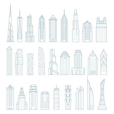 Modern megalopolis gökdelenler ve Binalar - kuleleri ve landma