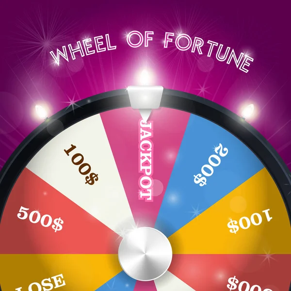A Wheel of fortune - jackpot ágazat, lottó győzelem koncepció — Stock Vector