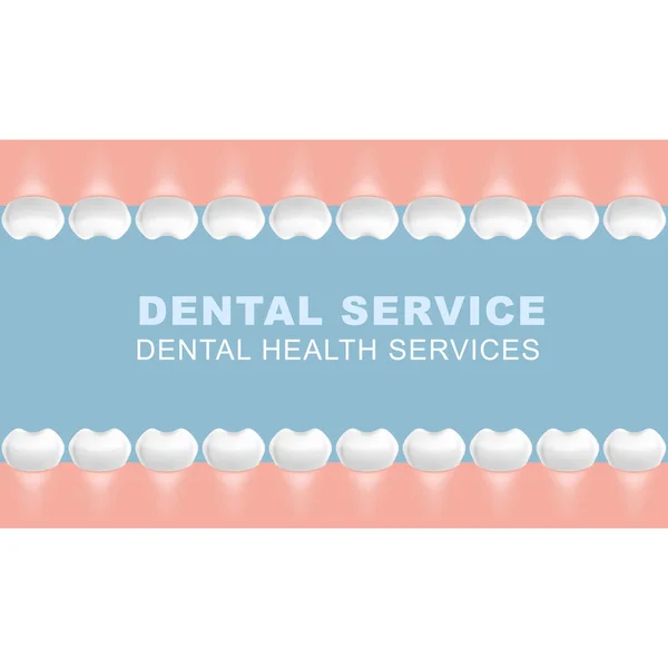 Cartel dental con marco de molares - fila de dientes — Vector de stock