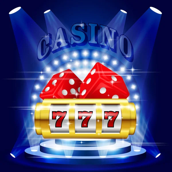Gran victoria o premio mayor - 777 en la máquina tragaperras, concierto de casino — Vector de stock