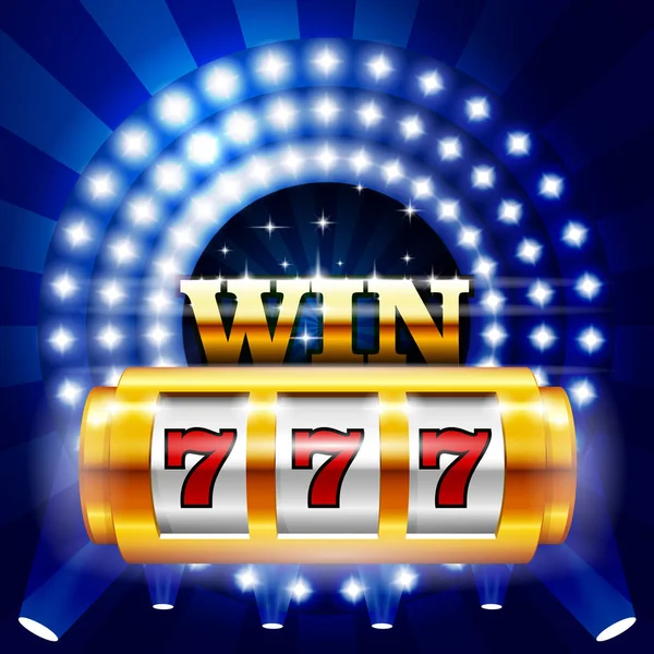 Jackpot - 777 na kasino slot stroj, velké vítězství a hazardní hry — Stockový vektor