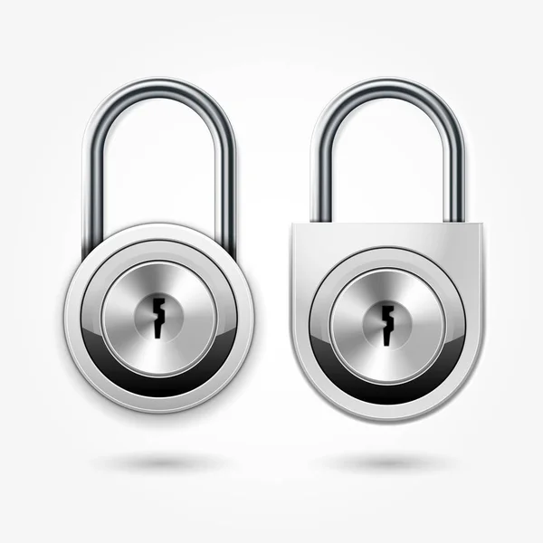 Modern padlock - round locker door lock icon for flat key — Stock Vector