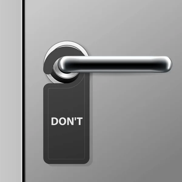 Don 't disturb sign - hotel door hanger on doorknob - door handle — стоковый вектор