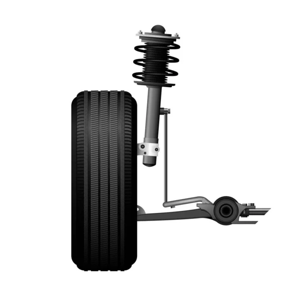 Icône d'alignement des roues - service de suspension de voiture, amortisseur — Image vectorielle