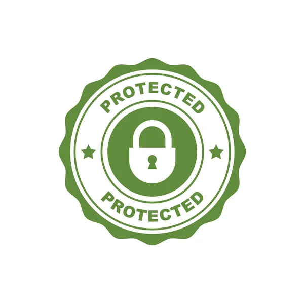 Protected Security Safety Seal Padlock Symbol Defence Standard — Stock Vector