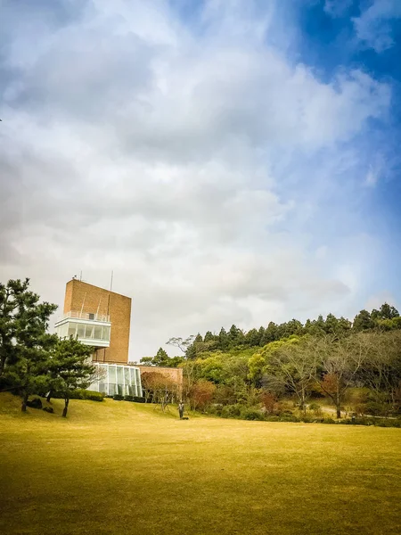 Bonito de Osulloc chá museu jardim em fundo céu azul — Fotografia de Stock