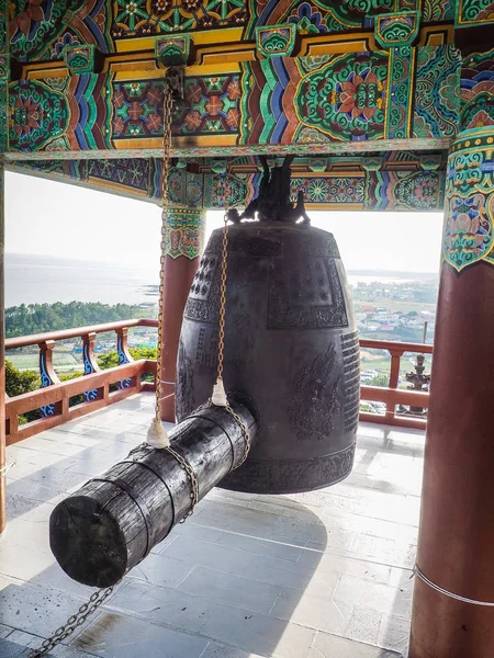 Monastery ring bell at Sanbanggulsa buddhist temple at Sanbangsan of Jeju island Korea