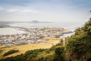 Güney Kore'de Jeju Adası'Seongsan Ilchulbong (gündoğumu üst noktası)
