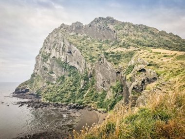Güney Kore'de Jeju Adası'Seongsan Ilchulbong (gündoğumu üst noktası)