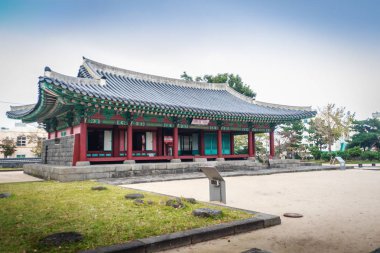 Jeju Mokgwana, the oldest remaining building in Jeju for former central government office where the Joseon Period Magistrate of Jeju from 1392 to 1910 clipart