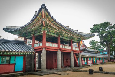 Jeju Mokgwana, the oldest remaining building in Jeju for former central government office where the Joseon Period Magistrate of Jeju from 1392 to 1910 clipart