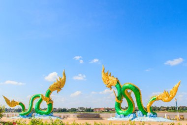 Naga heykel Mekong nehir kenarında yürüyüş Street şaşırtıcı 