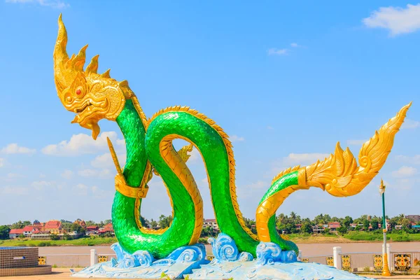 Amazing Naga Sculpture at Mekong Riverside Walking Street — Stock Photo, Image