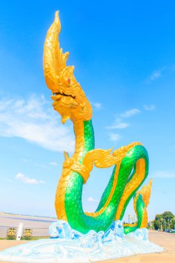 Naga heykel Mekong nehir kenarında yürüyüş Street şaşırtıcı 