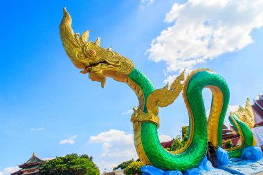 Naga heykel Mekong nehir kenarında yürüyüş Street şaşırtıcı 