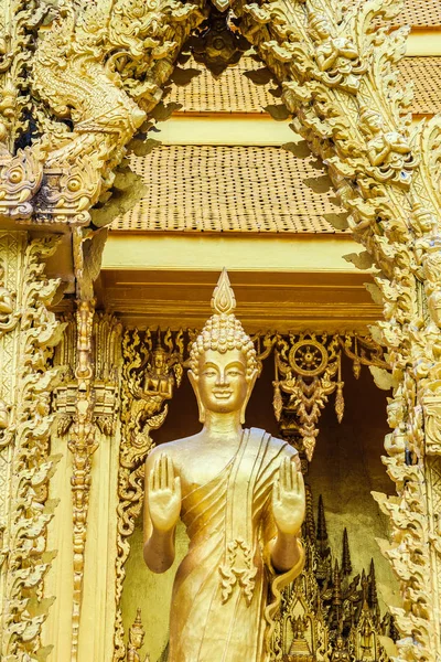 美しく、素晴らしい黄金仏教寺院ワット メークロン Paknam ホロ — ストック写真