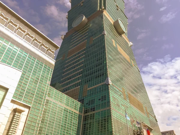 Ταϊπέι Ταϊβάν Νοεμβρίου 2015 Ταϊπέι 101 Πύργος Θέα Από Μπροστινό — Φωτογραφία Αρχείου