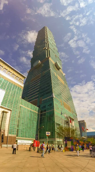 Taipei Taiwan Novembro 2015 Torre Taipei 101 Vista Frente Torre — Fotografia de Stock