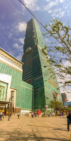 Taipei Tajvan November 2015 Taipei 101 Torony Nézd Meg Elülső — Stock Fotó