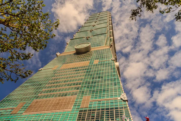 Taipei Tajvan November 2015 Taipei 101 Torony Nézd Meg Elülső — Stock Fotó