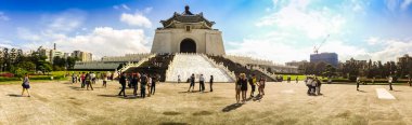 Taipei City, Tayvan - 22 Kasım 2016: Ulusal Chiang Kai-shek Memorial Hall bir Ulusal Anıtı, bellekte, Çan Kay-Şek, Çin Cumhuriyeti eski Cumhurbaşkanı dikilmiş Simgesel Yapı ve turizm cazibe olduğunu. Bu Zhongzheng D içinde yer almaktadır