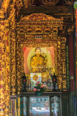 Lungshan Manka Tapınağı, Budist Tapınağı Wanhua bölgesinde, Taipei, Tayvan, güzel Guanyin heykel. Tapınak Taipei'de 1738 göçmenler tarafından Fujian Qing kural Guanyin onuruna sırasında yapıldı.