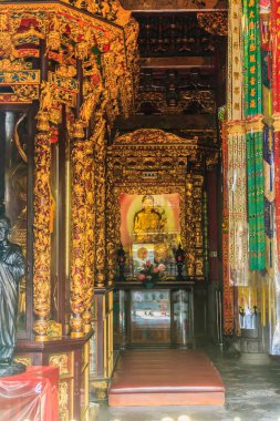 Lungshan Manka Tapınağı, Budist Tapınağı Wanhua bölgesinde, Taipei, Tayvan, güzel Guanyin heykel. Tapınak Taipei'de 1738 göçmenler tarafından Fujian Qing kural Guanyin onuruna sırasında yapıldı.