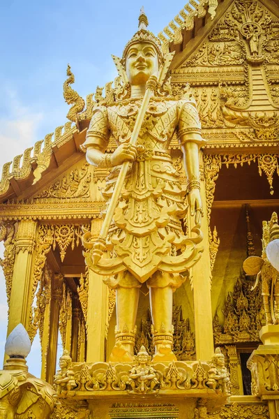 Όμορφο Και Εκπληκτικό Χρυσή Βουδιστικό Ναό Στο Jolo Wat Paknam — Φωτογραφία Αρχείου
