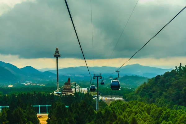 Sun Moon Lake Ropeway Scenic Gondola Cable Car Service Connects — Stock Photo, Image