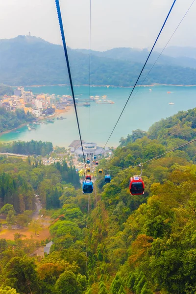 Sun Moon Lake Ropeway Malownicza Kolejka Linowa Łącząca Sun Moon — Zdjęcie stockowe