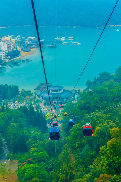 The Sun Moon Lake Ropeway is a scenic gondola cable car service that connects Sun Moon Lake with the Formosa Aboriginal Culture Village theme park.