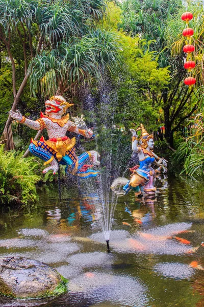 Hermoso Señor Indio Hanuman Esculturas Entrada Phuket Fantasea Parque Temático —  Fotos de Stock