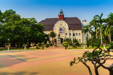 Phetchaburi, Tayland - 19 Mart 2015: Güzel manzara ve mimari, Phra Ramratchaniwet Sarayı (Wang Ban Peun), eski Kral Rama 5 palace, ana ortak turistik merkezleri: Phetchaburi, Thailand