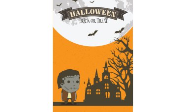 Halloween gece parti davetiye kartı vektör