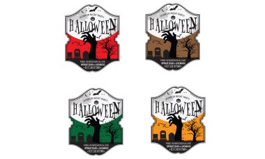 Halloween gece parti davetiye kartı vektör