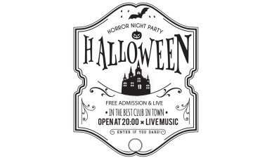 Halloween gece parti davetiye kartı vektör