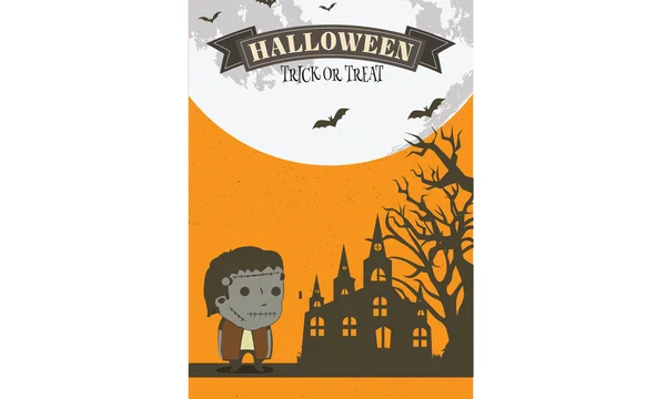 Halloween noche fiesta invitación tarjeta vector — Vector de stock