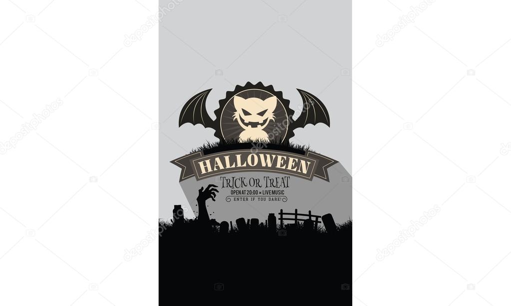 halloween night party invitation card vector