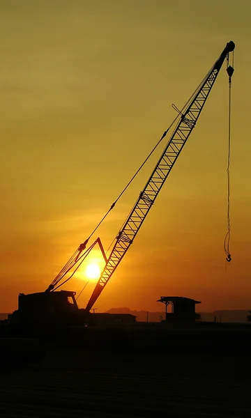 Crane tower silhouette activity — Stock Photo, Image