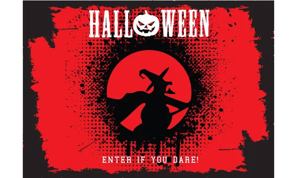 Halloween Sorcière Logo Vecteur — Image vectorielle