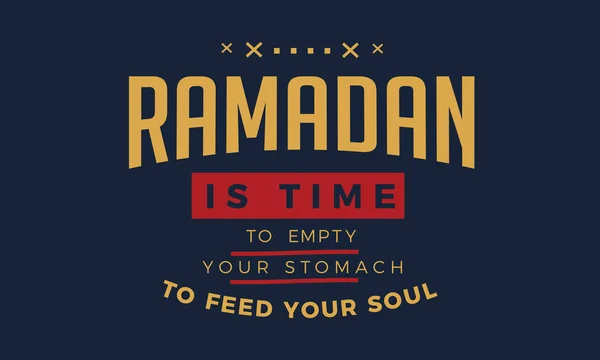 Ramadán Momento Vaciar Estómago Para Alimentar Alma — Vector de stock