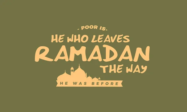 Pobre Que Deja Ramadán Como Era Antes — Vector de stock
