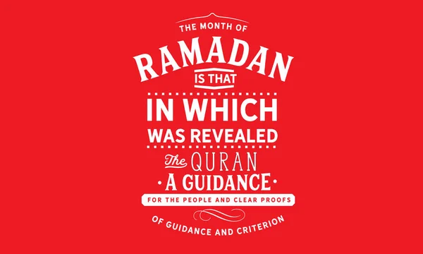 Mes Ramadán Aquel Que Reveló Quran Una Guía Para Pueblo — Vector de stock