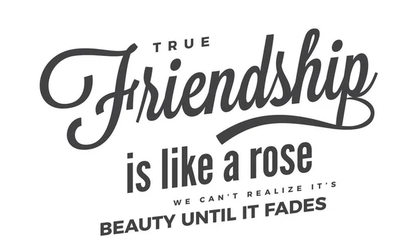 True Friendship Rose Can Realize Beauty Fades — Stock Vector