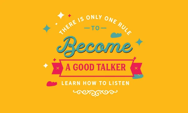 Une Seule Règle Pour Devenir Bon Parleur Apprendre Écouter — Image vectorielle